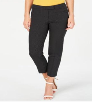 Calça Cropped Anne Klein Feminina Micro Dot Preta Tamanho 14