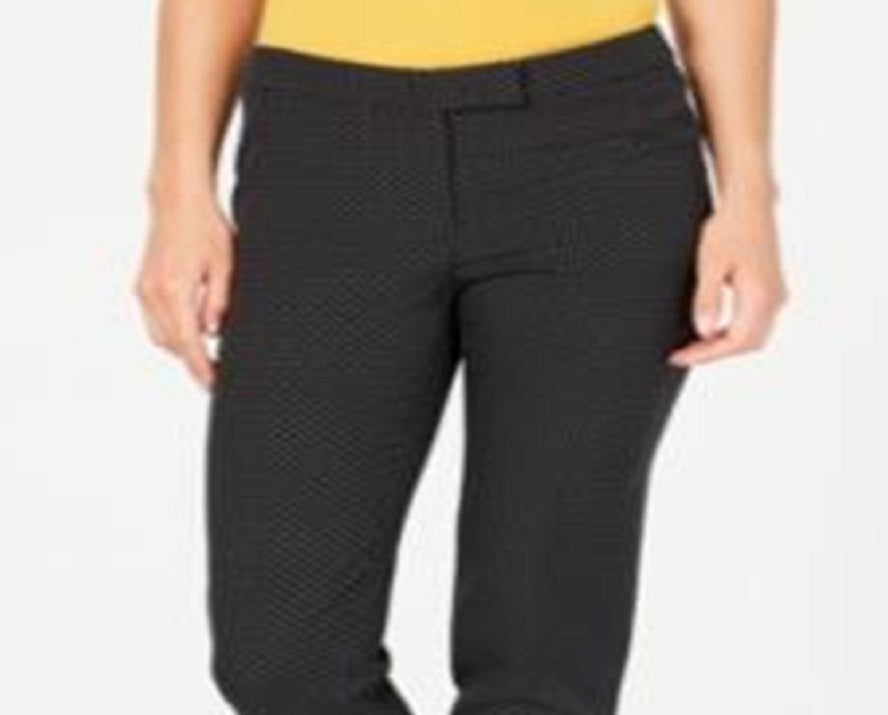 Calça Cropped Anne Klein Feminina Micro Dot Preta Tamanho 14