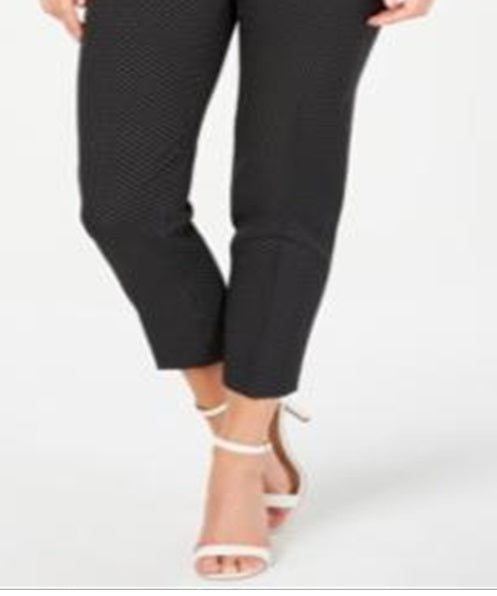 Calça Cropped Anne Klein Feminina Micro Dot Preta Tamanho 14