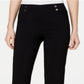 Calça feminina cropped com zíper e acabamento em zíper, tamanho pequeno, preta, JM Collection