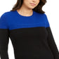 Suéter feminino com blocos de cores e pontos mistos Charter Club, azul, tamanho XX-G