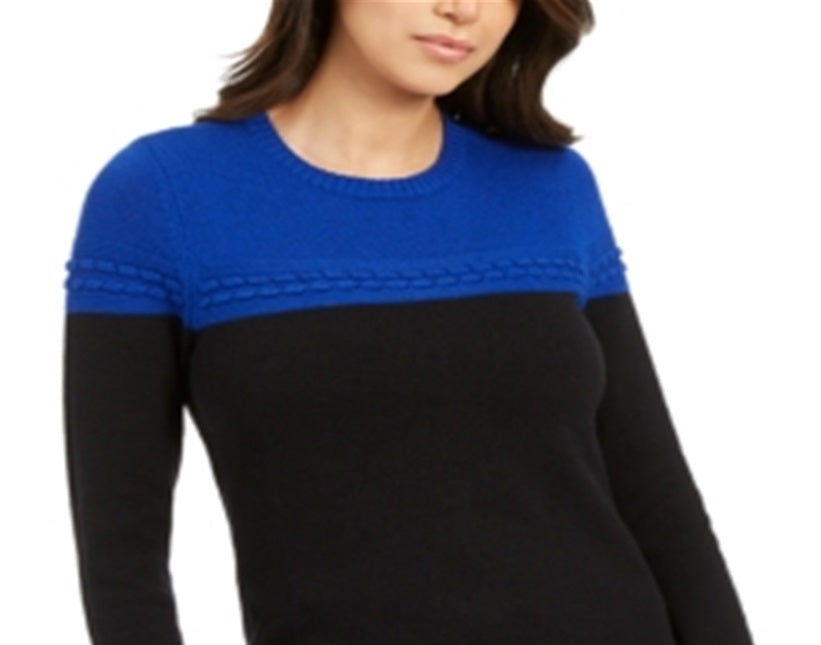 Suéter feminino com blocos de cores e pontos mistos Charter Club, azul, tamanho XX-G