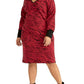 Vestido suéter Bernadette plus size da Rachel Roy feminino, combinação Redwood, tamanho 0X