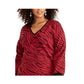 Vestido suéter Bernadette plus size da Rachel Roy feminino, combinação Redwood, tamanho 0X