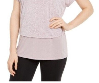 Camiseta feminina Ideology para treino e fitness, roxa, tamanho médio