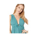 Blusa feminina sem mangas com decote em V Hi-Lo da Free People, azul, tamanho pequeno