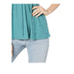 Blusa feminina sem mangas com decote em V Hi-Lo da Free People, azul, tamanho pequeno