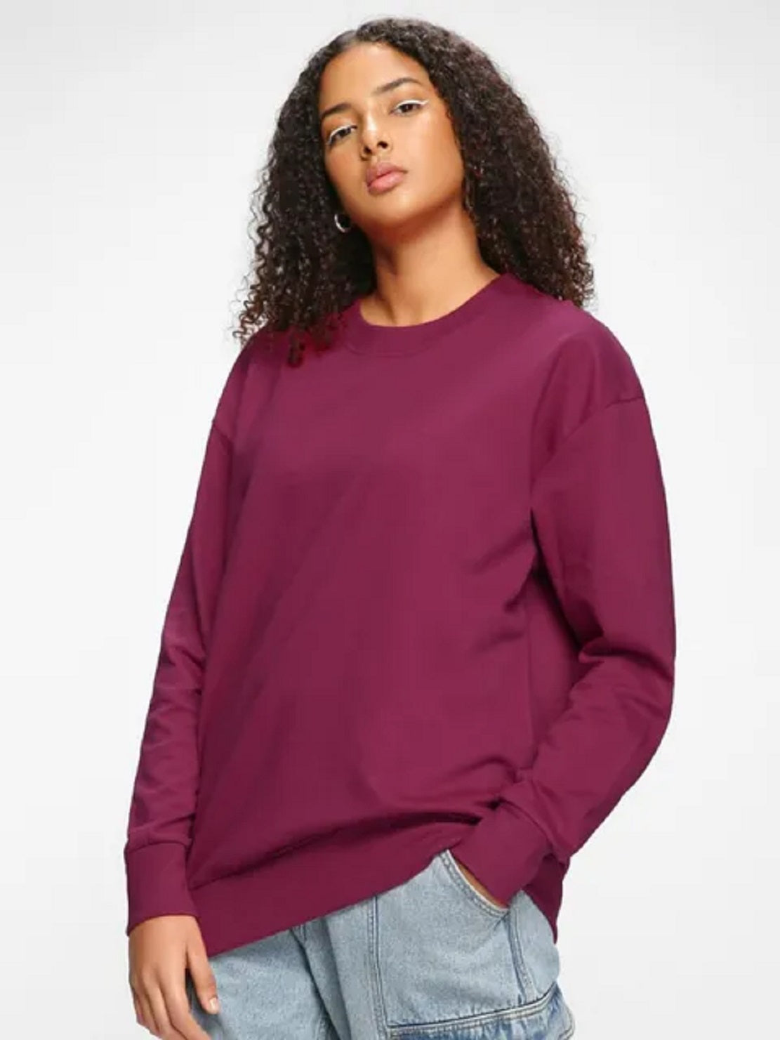 Bewakoof Moletom feminino liso e quadrado, roxo, tamanho XX-G