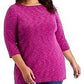 Karen Scott Blusa feminina de manga comprida Spacedye Microfleece Rosa Tamanho GG