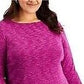 Karen Scott Blusa feminina de manga comprida Spacedye Microfleece Rosa Tamanho GG