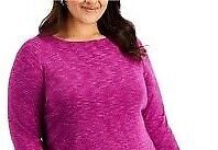 Karen Scott Blusa feminina de manga comprida Spacedye Microfleece Rosa Tamanho GG