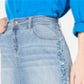 Minissaia feminina INC com bolsos e zíper e lantejoulas, azul, tamanho 4
