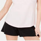 Camiseta feminina Maison Jules com decote em V e bolso aplicado, rosa, tamanho extragrande