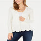 Cardigan feminino Charter Club com frente aberta, branco, tamanho pequeno