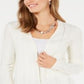 Cardigan feminino Charter Club com frente aberta, branco, tamanho pequeno