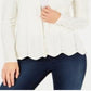 Cardigan feminino Charter Club com frente aberta, branco, tamanho pequeno