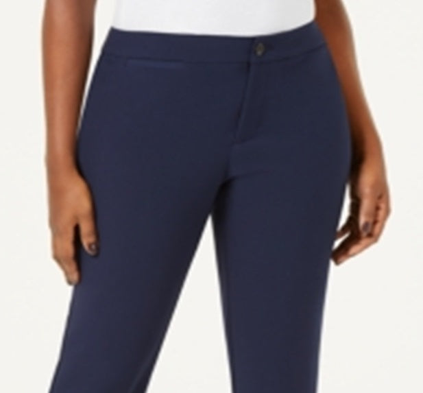 Calça reta feminina Charter Club azul tamanho 4 pequena