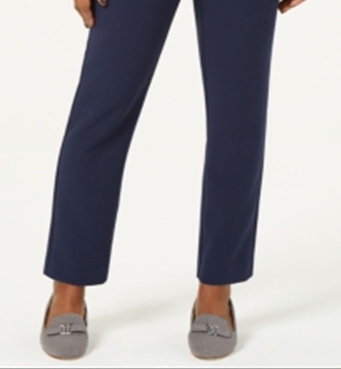 Calça reta feminina Charter Club azul tamanho 4 pequena