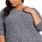 Suéter Feminino de Chenille Metálico com Fios, Azul, Tamanho 4X, Estilo &amp; Co