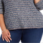 Suéter Feminino de Chenille Metálico com Fios, Azul, Tamanho 4X, Estilo &amp; Co