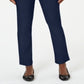 Calça feminina Karen Scott com frente lisa, tamanho XL, azul