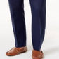 Calça de linho profissional masculina Ralph Lauren, frente lisa, azul, tamanho 42x30