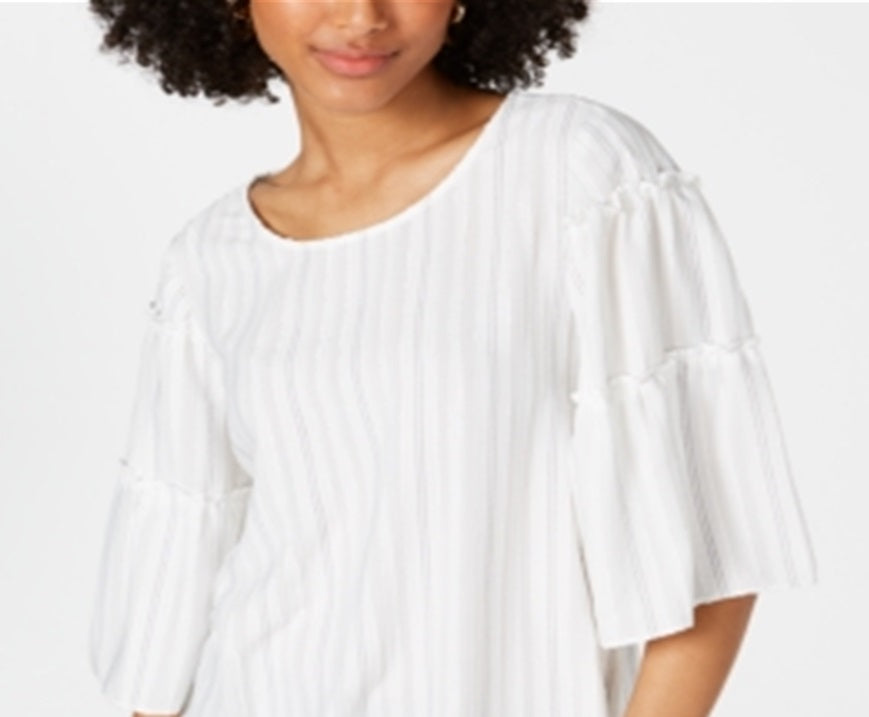 Blusa feminina Alfani com manga sino, branca, tamanho X-G