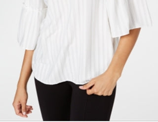 Blusa feminina Alfani com manga sino, branca, tamanho X-G