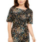 Vestido tubinho estampado feminino Alfani, preto, tamanho 16
