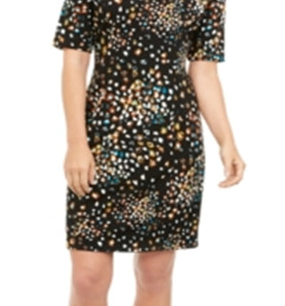 Vestido tubinho estampado feminino Alfani, preto, tamanho 16