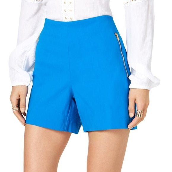 Bermuda feminina com zíper polido da INC International Concepts, azul, tamanho 12