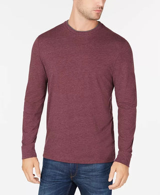 Club Room Men's Long Sleeve Crew Neck T-Shirt Red Size L