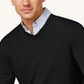 Suéter masculino Club Room de mistura de lã merino com decote em V, preto, tamanho 3XLRG