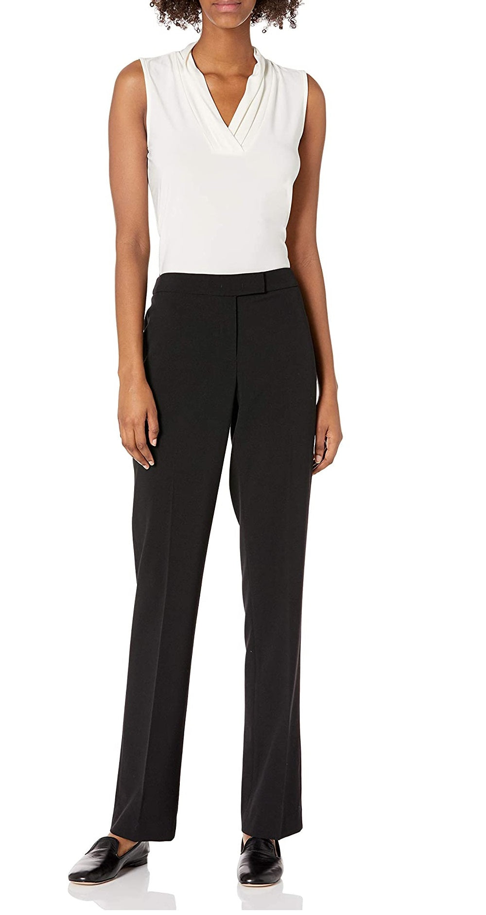 Calça feminina Anne Klein preta tamanho 6