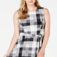 Vestido feminino xadrez MIDI Charter Club, preto, tamanho pequeno G