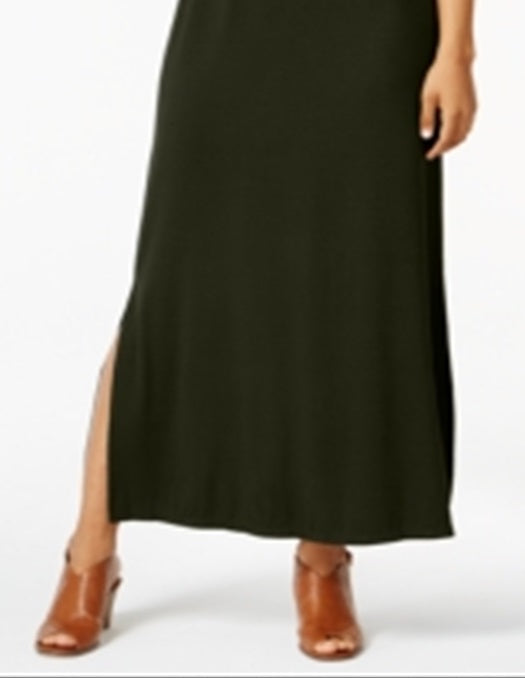 Vestido longo feminino de manga curta Style &amp; Co, verde, tamanho M