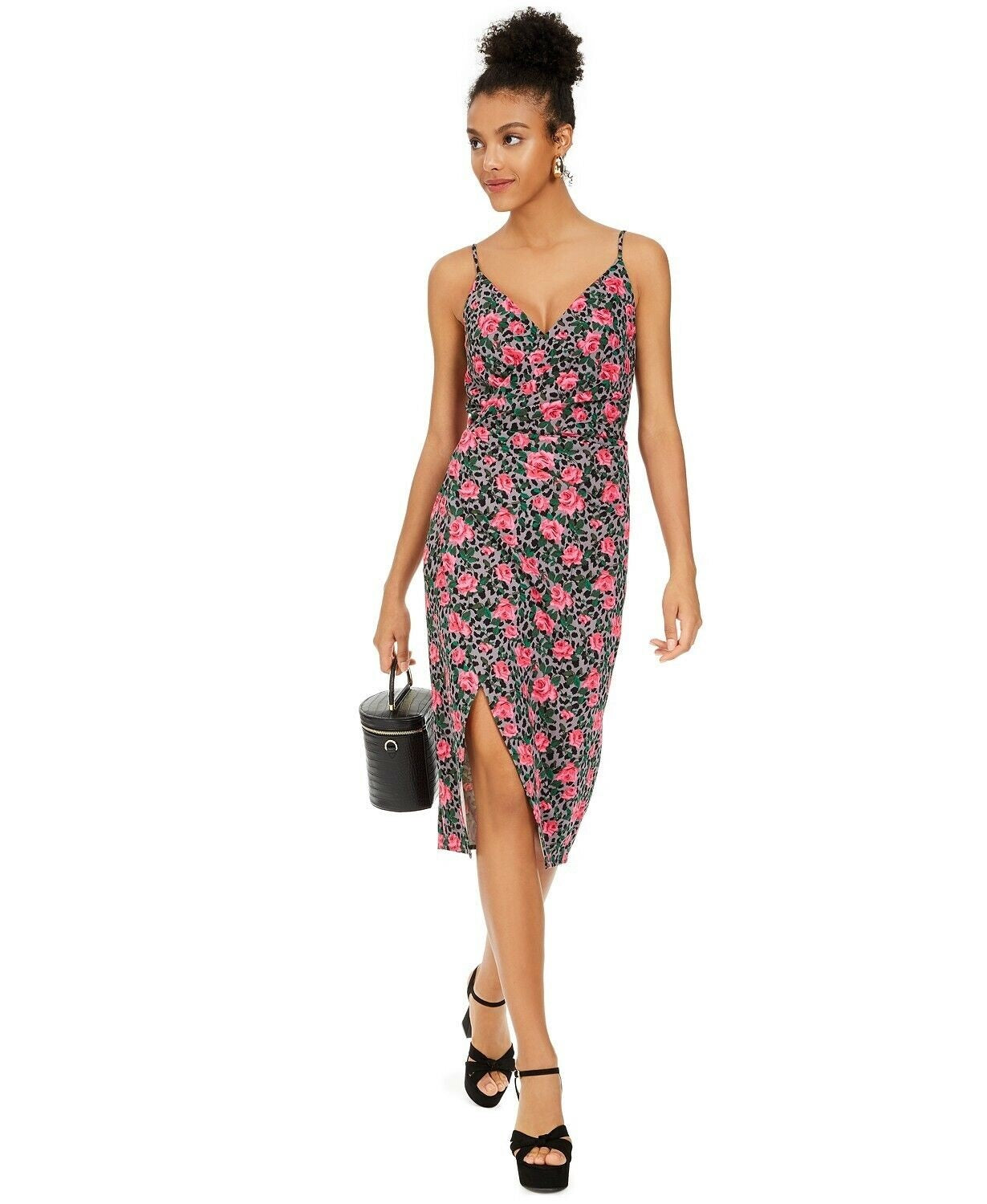 Vestido tubinho com estampa de leopardo rosa Betsey Johnson feminino, tamanho 2