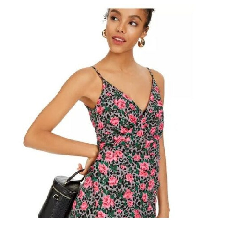 Vestido tubinho com estampa de leopardo rosa Betsey Johnson feminino, tamanho 2