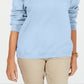 Karen Scott Moletom Feminino Petite Crewneck Fleece Azul Tamanho PXS