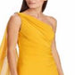 Vestido de malha com capa Georgette Ralph Lauren feminino, amarelo, tamanho 14