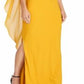 Vestido de malha com capa Georgette Ralph Lauren feminino, amarelo, tamanho 14