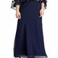 Vestido feminino Ralph Lauren com sobreposição de lantejoulas e georgette, azul, tamanho 12