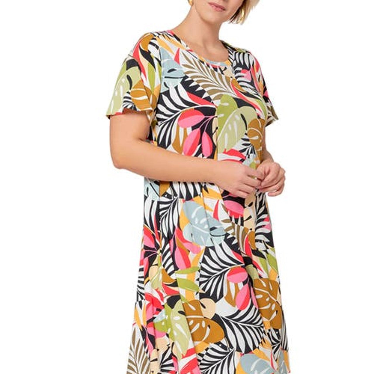 Vestido estampado Leota Maci em Ppbm Paradise Pop Preto Multi