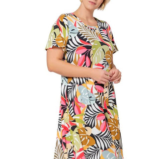Vestido estampado Leota Maci em Ppbm Paradise Pop Preto Multi