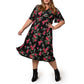 Vestido Zoe de manga curta feminino Leota em Ruby Rose (Curve) preto