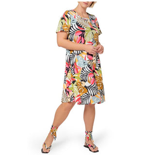 Vestido estampado Leota Maci em Ppbm Paradise Pop Preto Multi