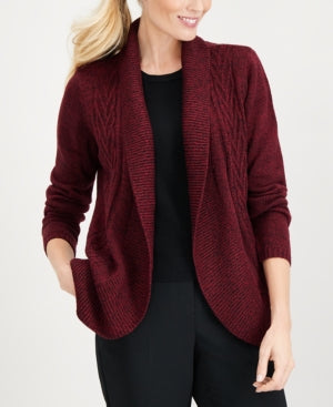 Karen Scott Cardigan Cocoon Feminino Vinho Tamanho Grande