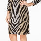 Vestido tubinho com estampa metálica feminina JM Collection, preto, tamanho pequeno e pequeno