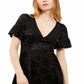 Vestido feminino Michael Kors de cetim com ajuste evasê, preto, tamanho pequeno e pequeno