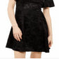 Vestido feminino Michael Kors de cetim com ajuste evasê, preto, tamanho pequeno e pequeno